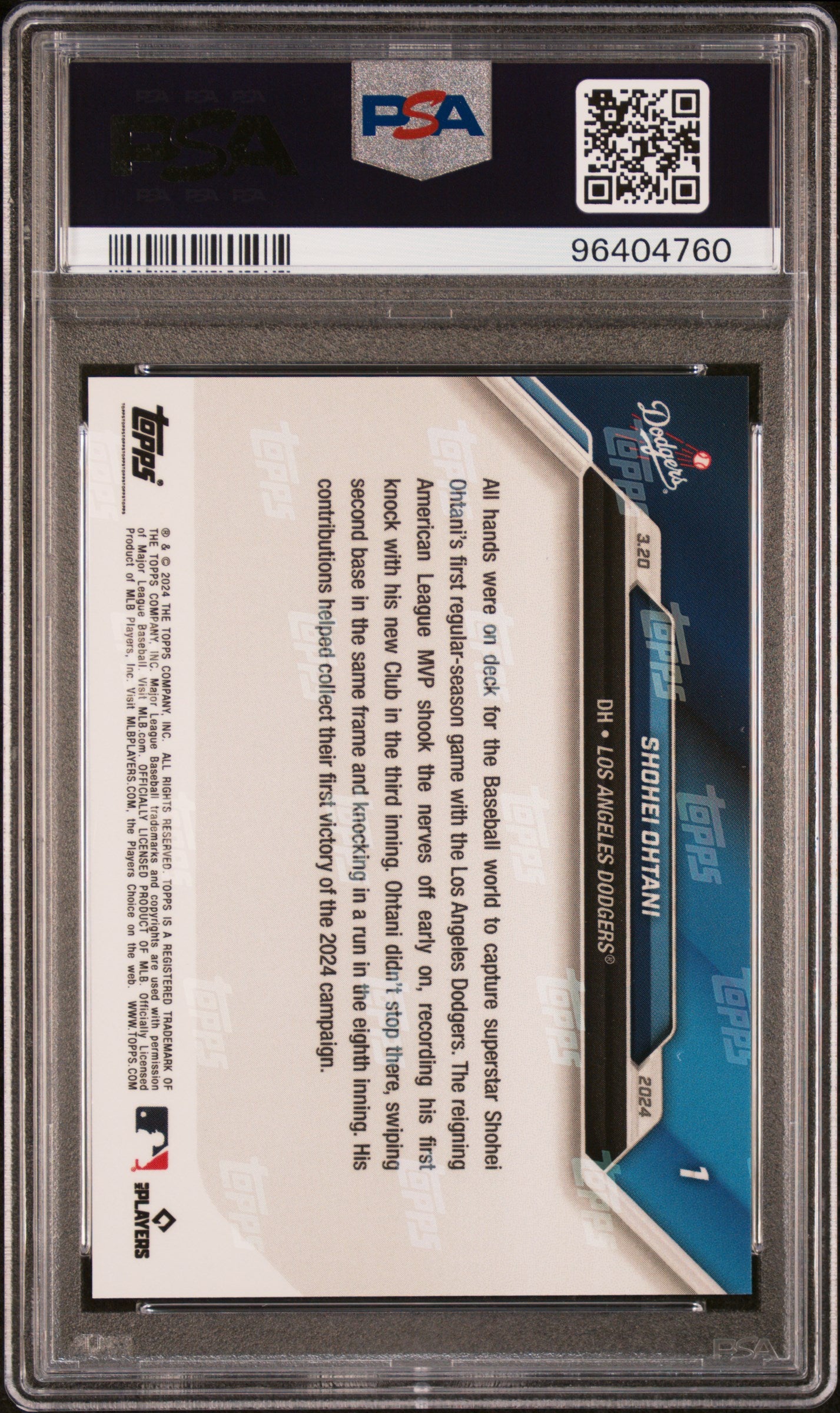 2024 Topps Now #1 Shohei Ohtani PSA 9 96404760