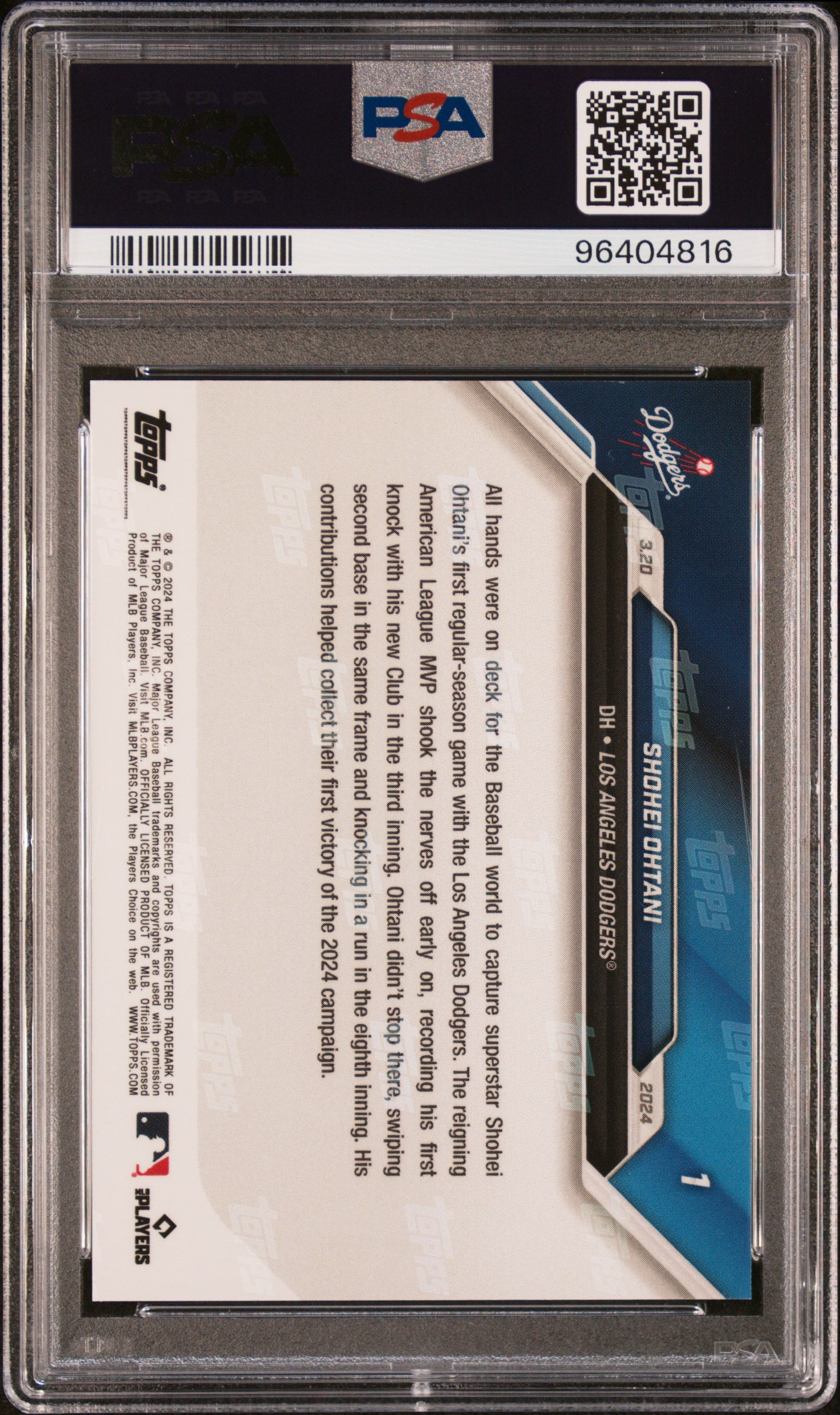 2024 Topps Now #1 Shohei Ohtani PSA 10 96404816