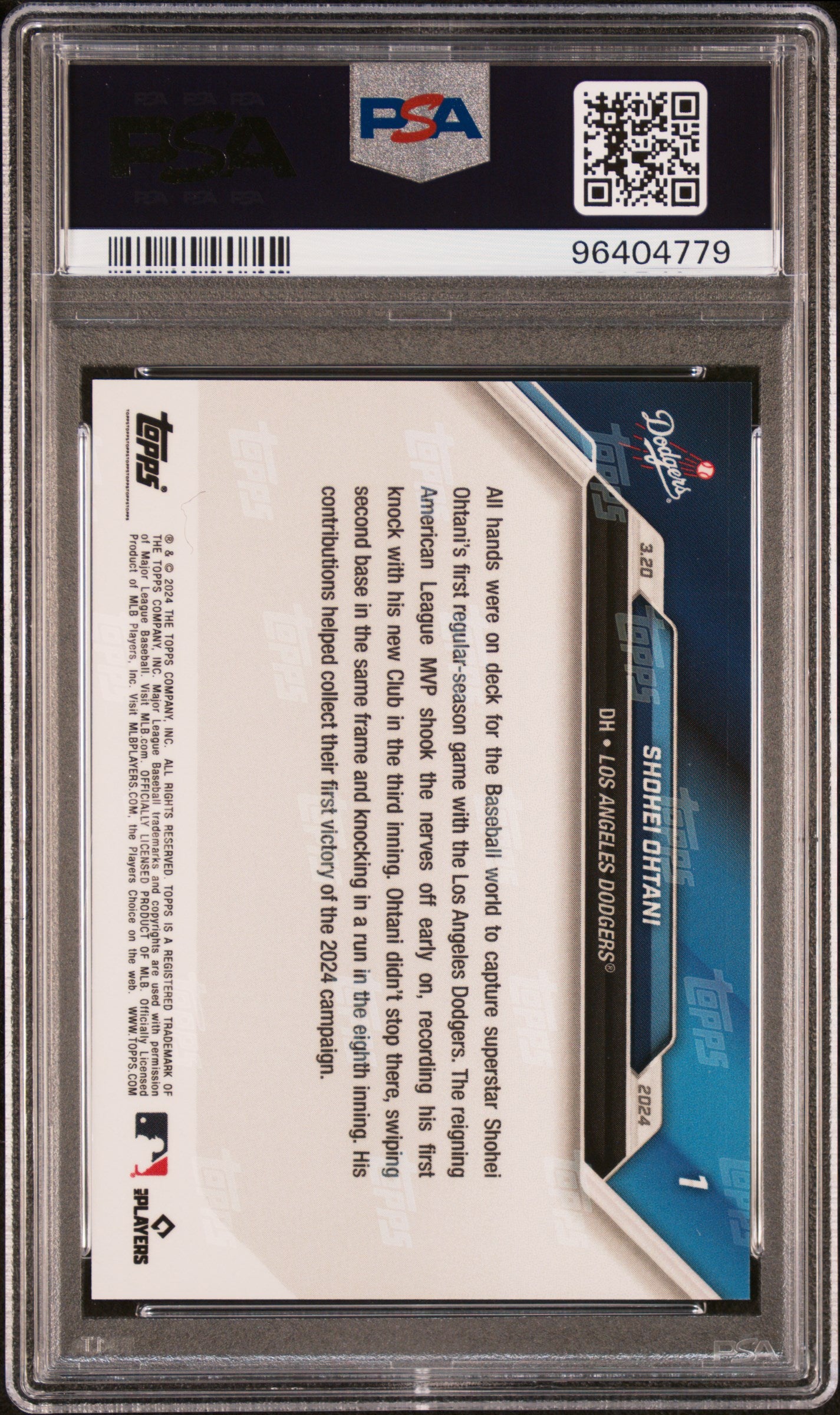 2024 Topps Now #1 Shohei Ohtani PSA 10 96404779
