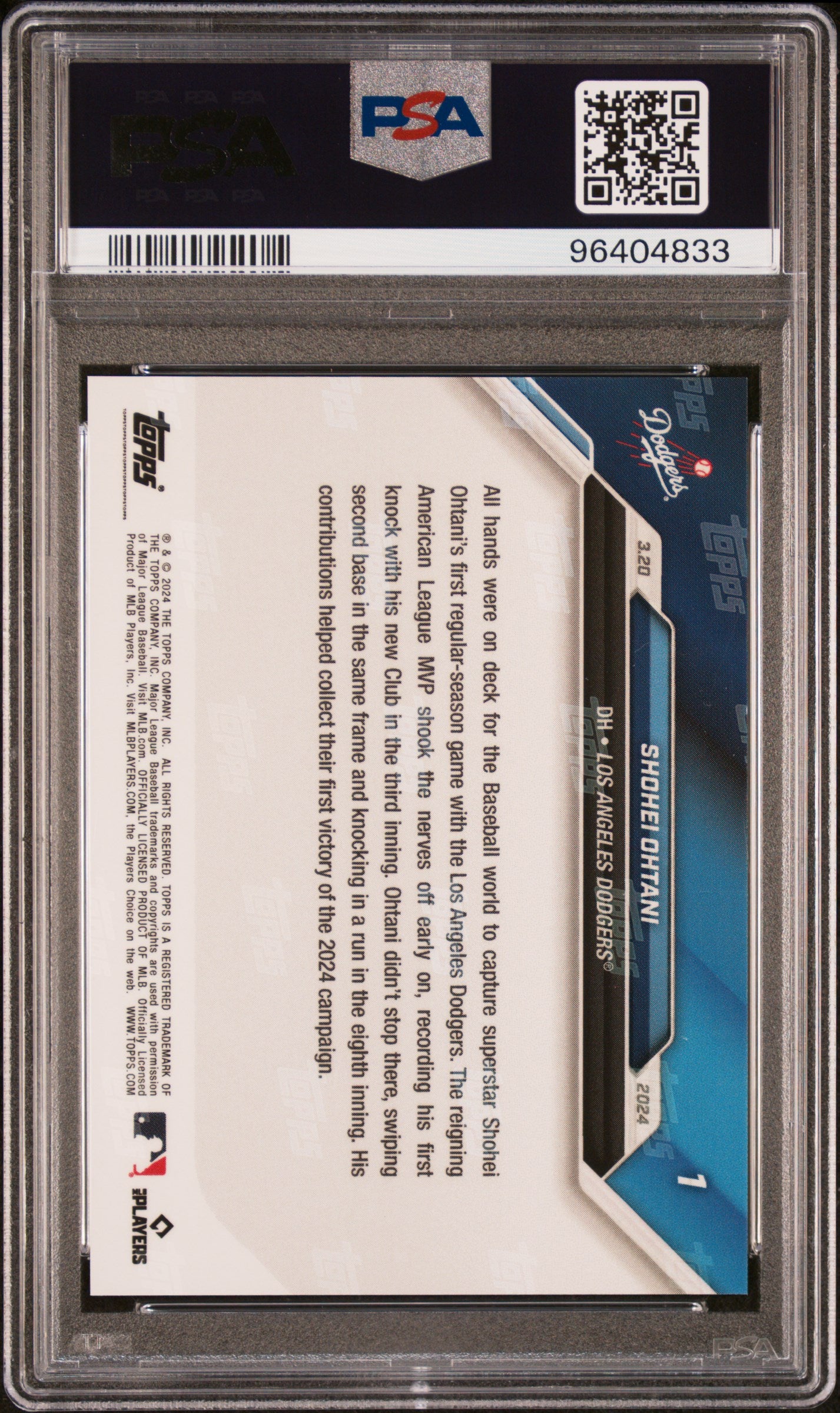2024 Topps Now #1 Shohei Ohtani PSA 10 96404833