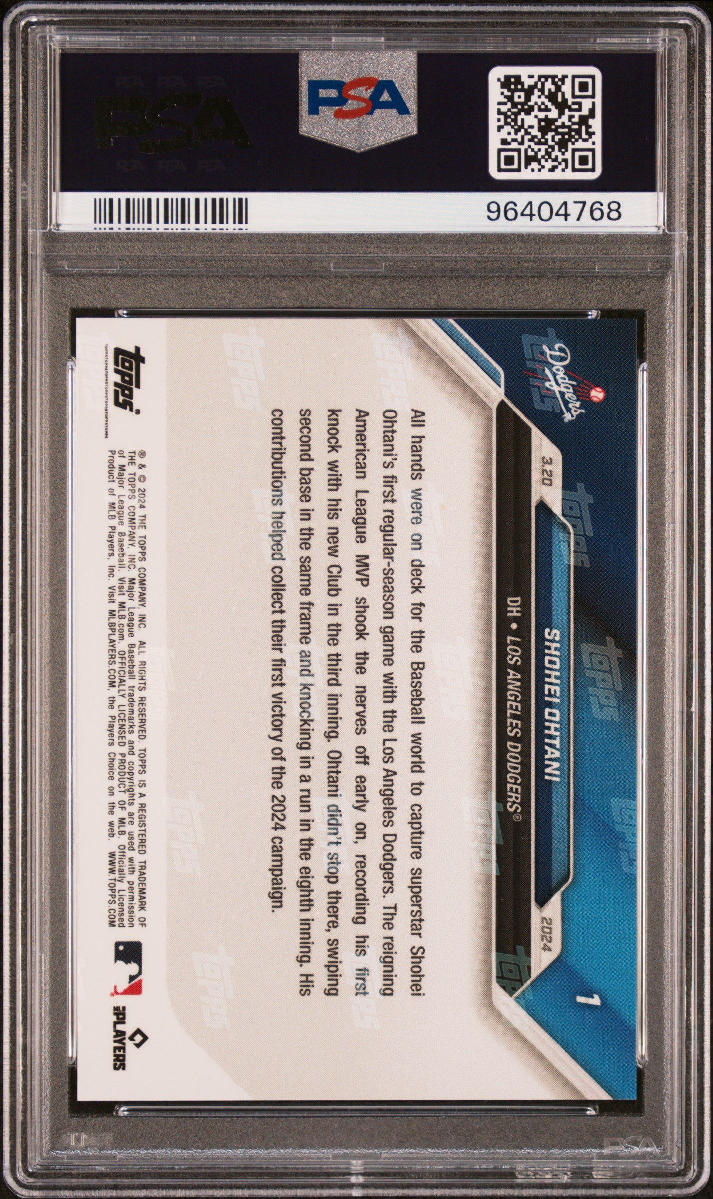 2024 Topps Now #1 Shohei Ohtani PSA 10 96404768