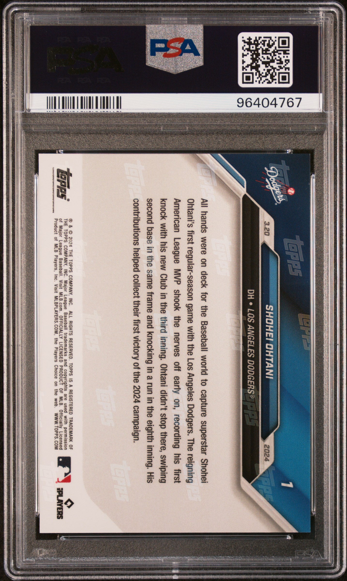 2024 Topps Now #1 Shohei Ohtani PSA 10 96404767