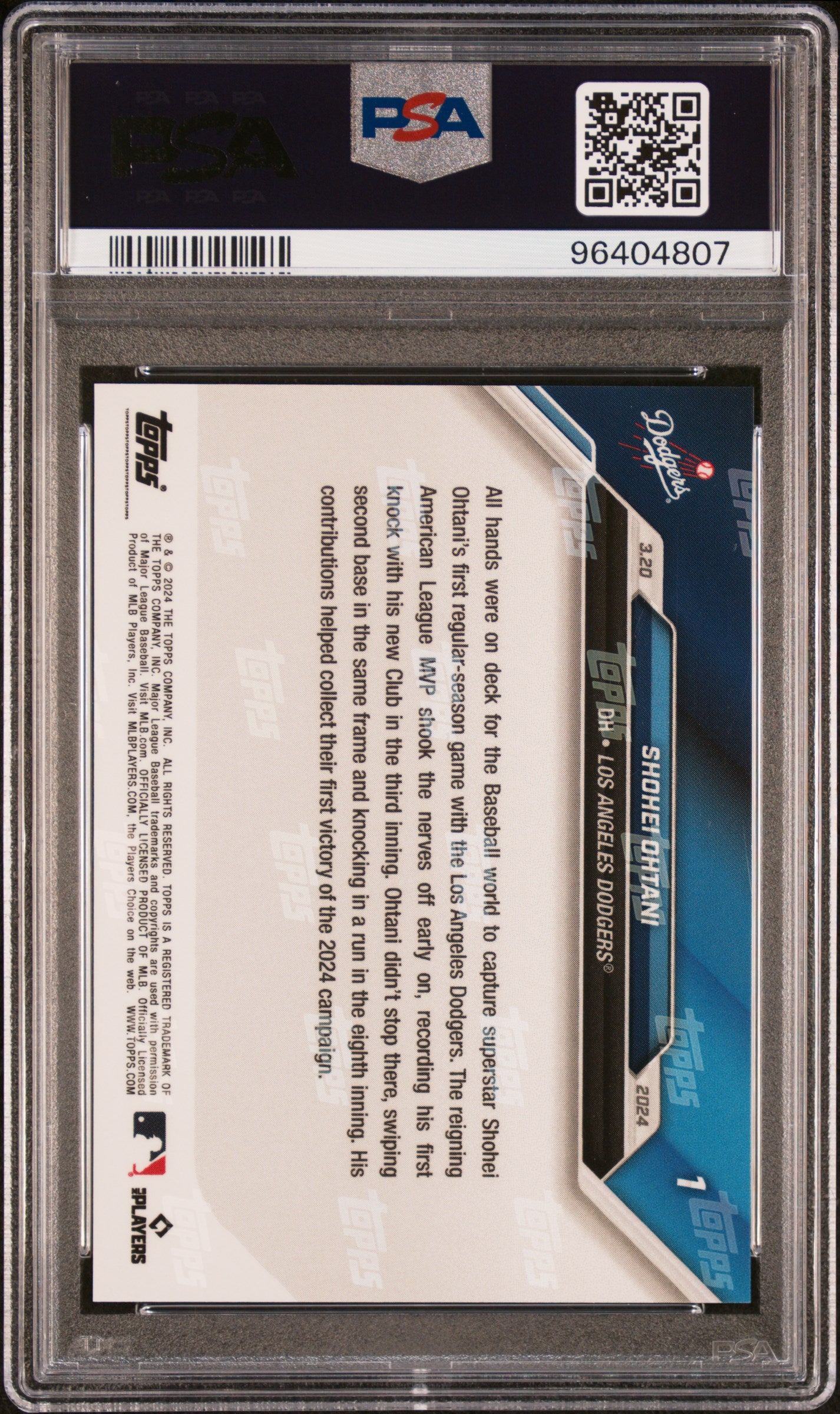 2024 Topps Now #1 Shohei Ohtani PSA 10 96404807