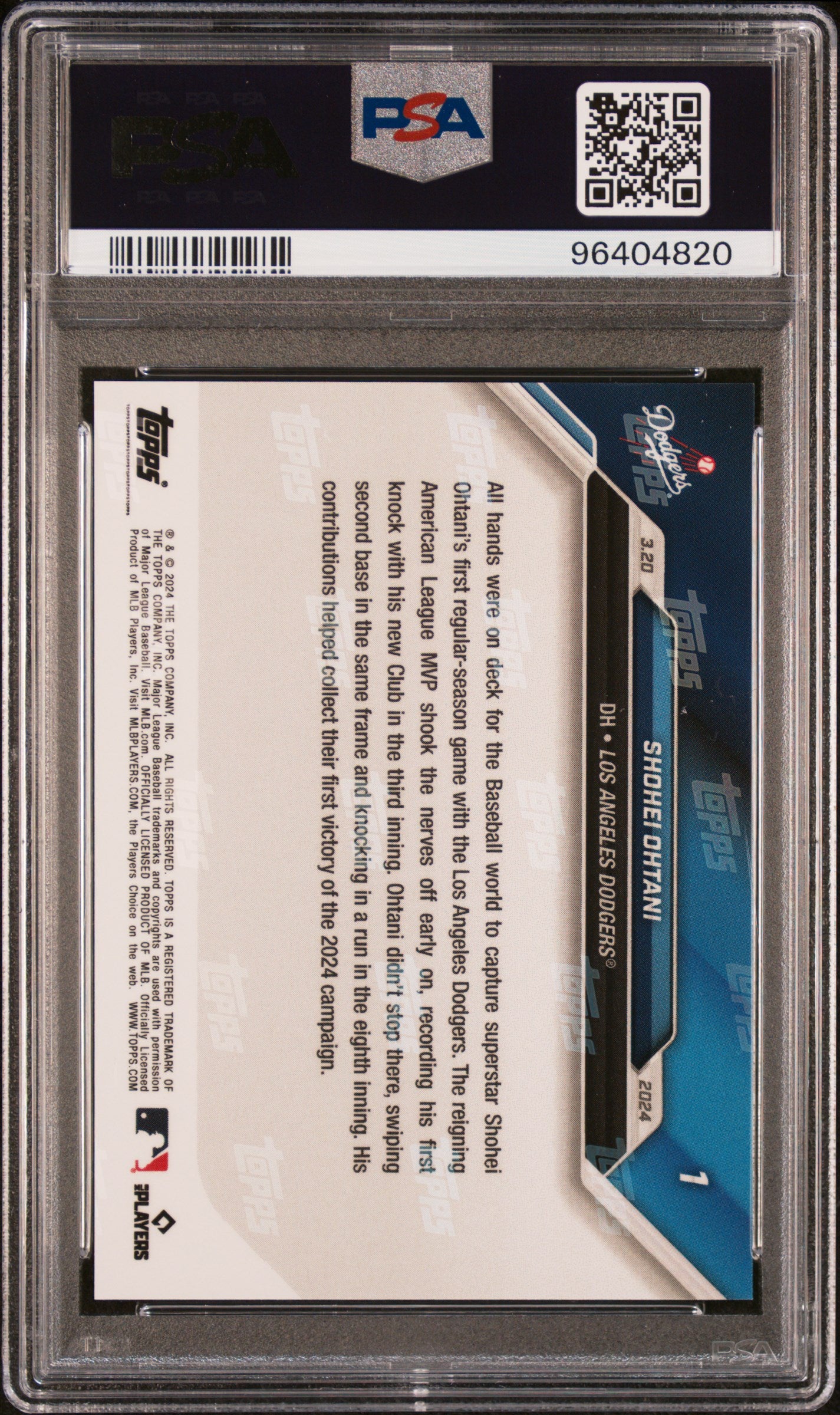 2024 Topps Now #1 Shohei Ohtani PSA 10 96404820
