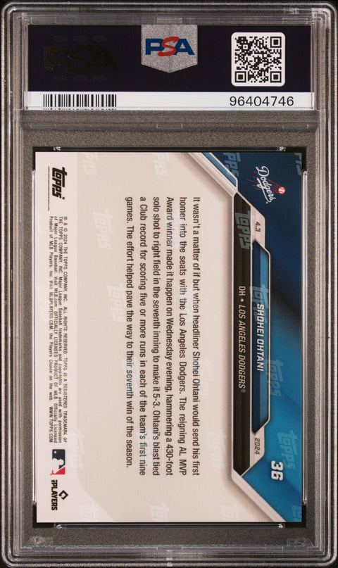 2024 Topps Now #36 Shohei Ohtani PSA 10 96404746