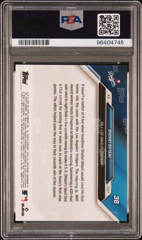 2024 Topps Now #36 Shohei Ohtani PSA 10 96404745