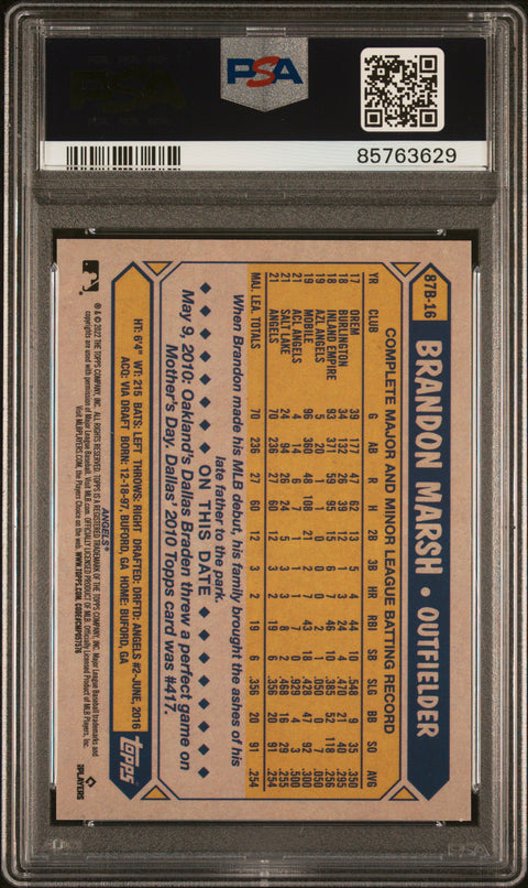 2022 Topps Japan Edition 1987 Topps Cherry Tree Brandon Marsh #16 PSA 10