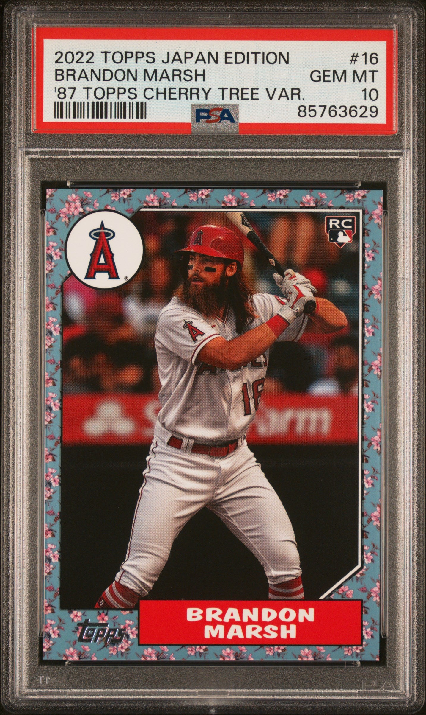 2022 Topps Japan Edition 1987 Topps Cherry Tree Brandon Marsh #16 PSA 10
