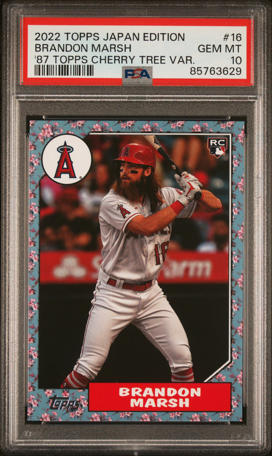 2022 Topps Japan Edition 1987 Topps Cherry Tree Brandon Marsh #16 PSA 10
