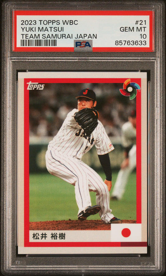2023 Topps Wbc Team Samurai Japan Set Yuki Matsui #21 PSA 10