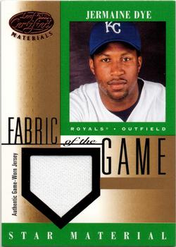 2001 Leaf Certified Materials #FG-89 Jermaine Dye Fabric of the Game Base