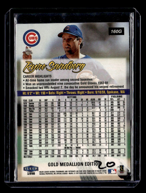 1998 Fleer Ultra #160G Ryne Sandberg Gold Medallion