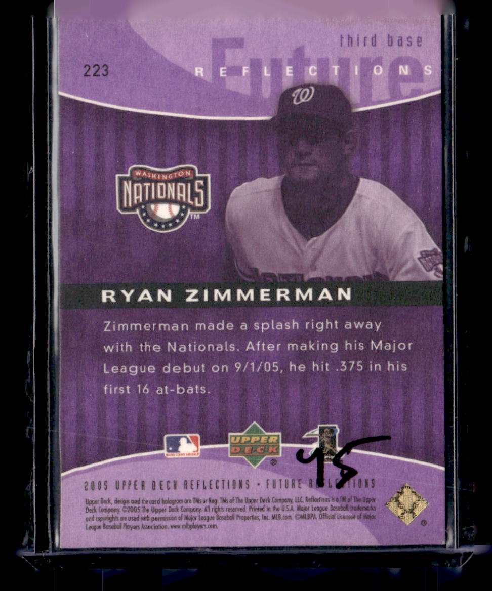 2005 Upper Deck Update #223 Ryan Zimmerman Reflections Update Purple #/99