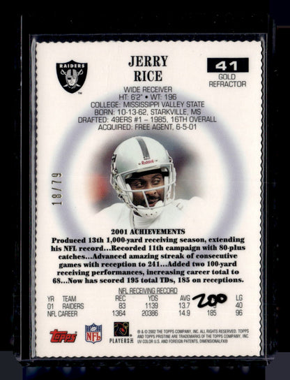 2002 Topps #41 Jerry Rice Gold Refractor /79