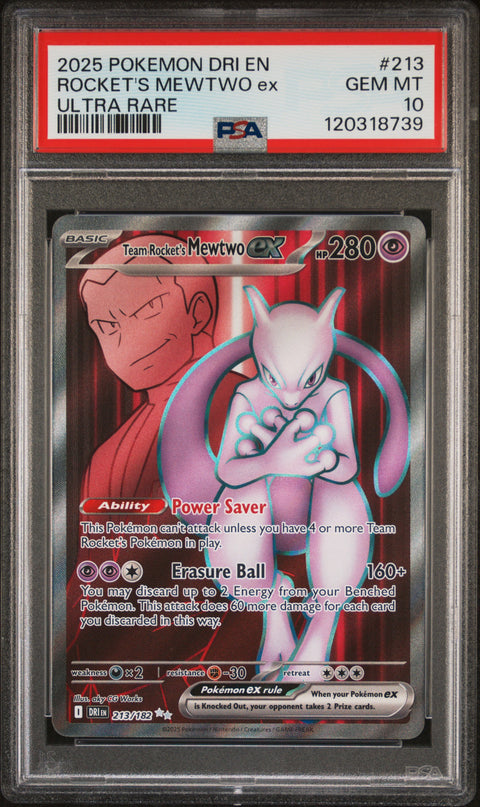 2025 Pokemon Dri En-Destined Rivals Rocket'S Mewtwo Ex #213 PSA 10