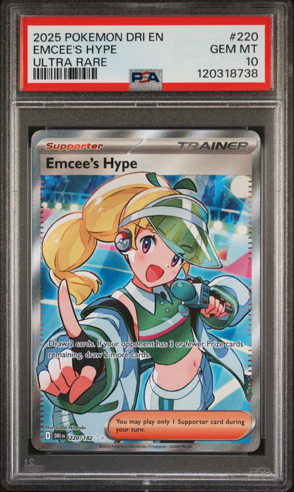 2025 Pokemon Dri En-Destined Rivals Emcee'S Hype #220 PSA 10