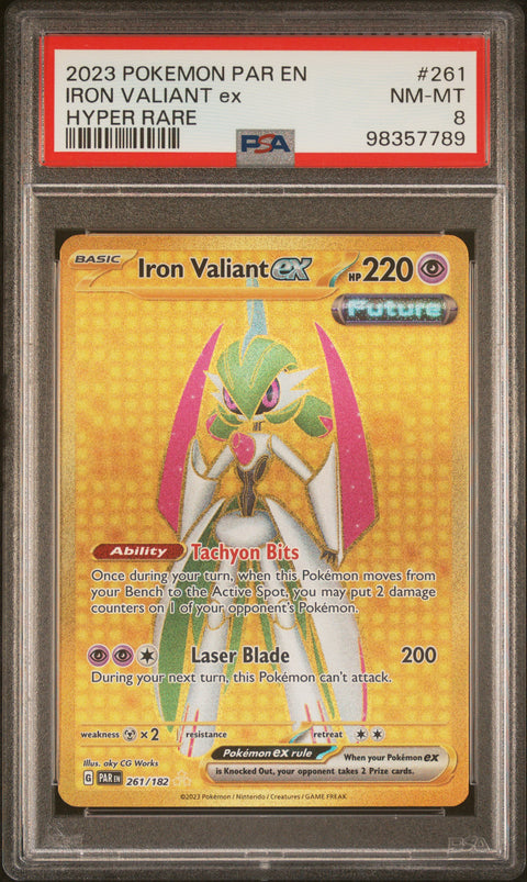 2023 Pokemon Par En-Paradox Rift Iron Valiant Ex #261 PSA 8