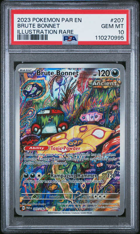 2023 Pokemon Par En-Paradox Rift Brute Bonnet #207 PSA 10