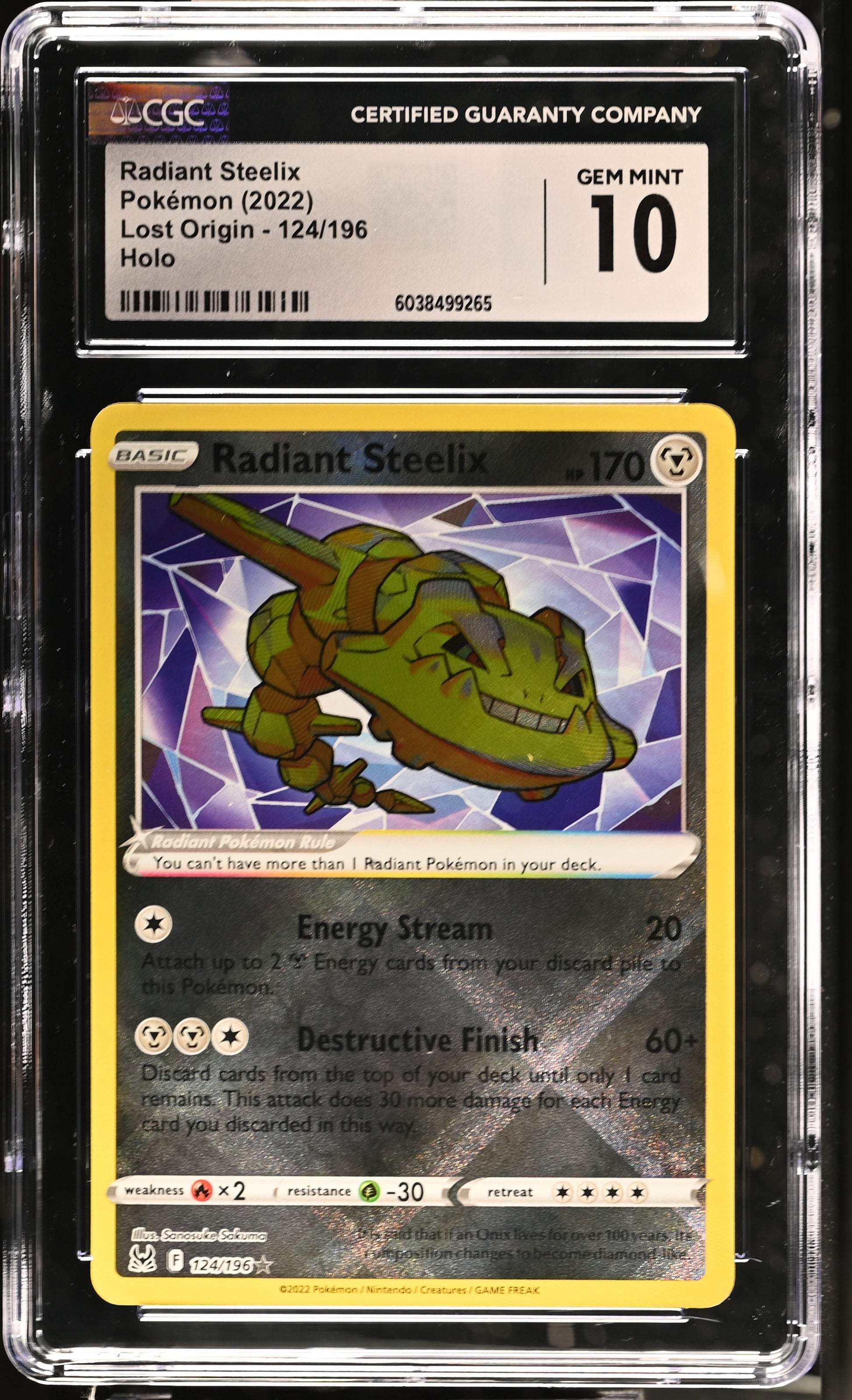 2022 Lost Origin #124/196 Radiant Steelix CGC 10