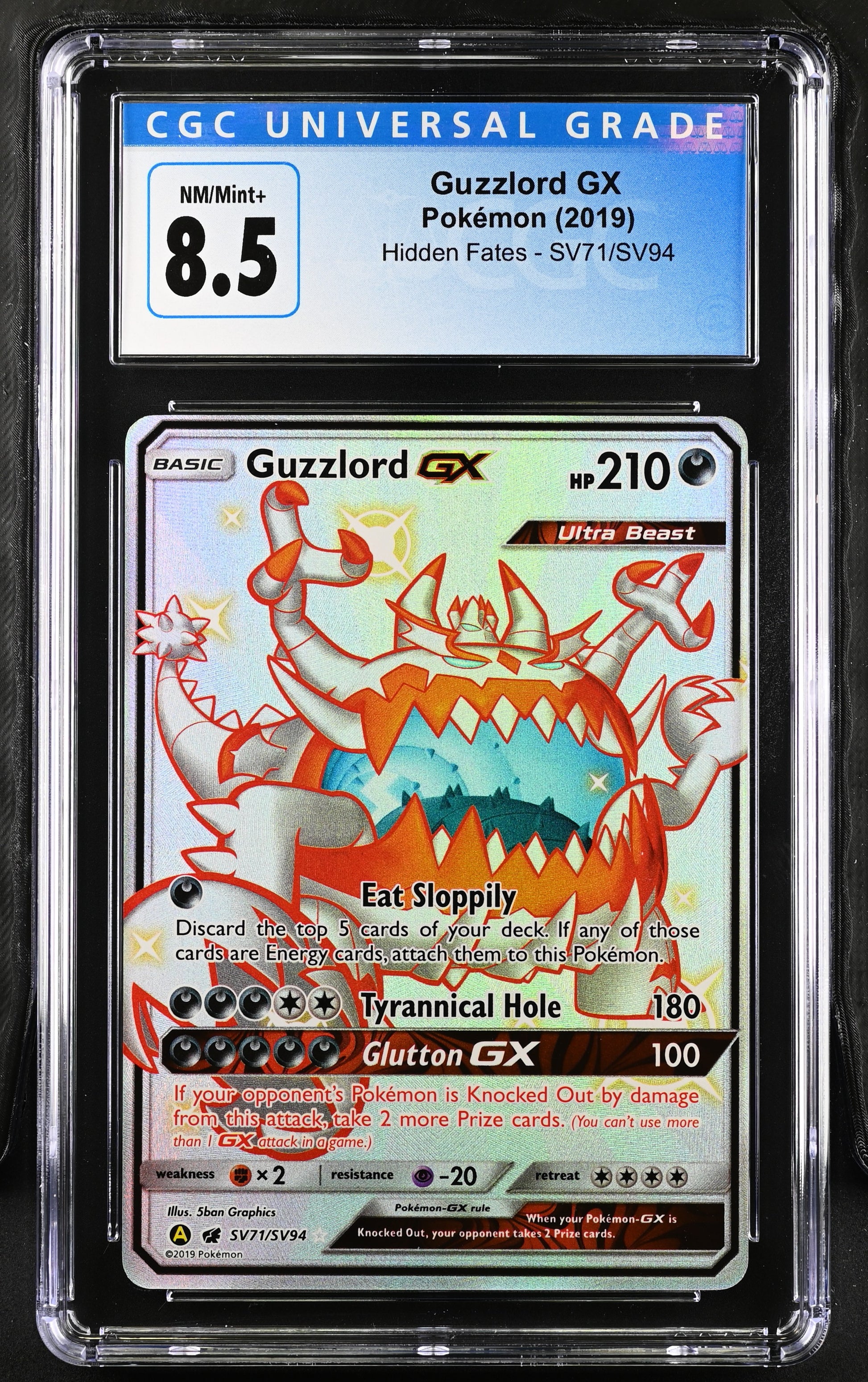 2019 Hidden Fates #SV71/SV94 Guzzlord GX CGC 8.5