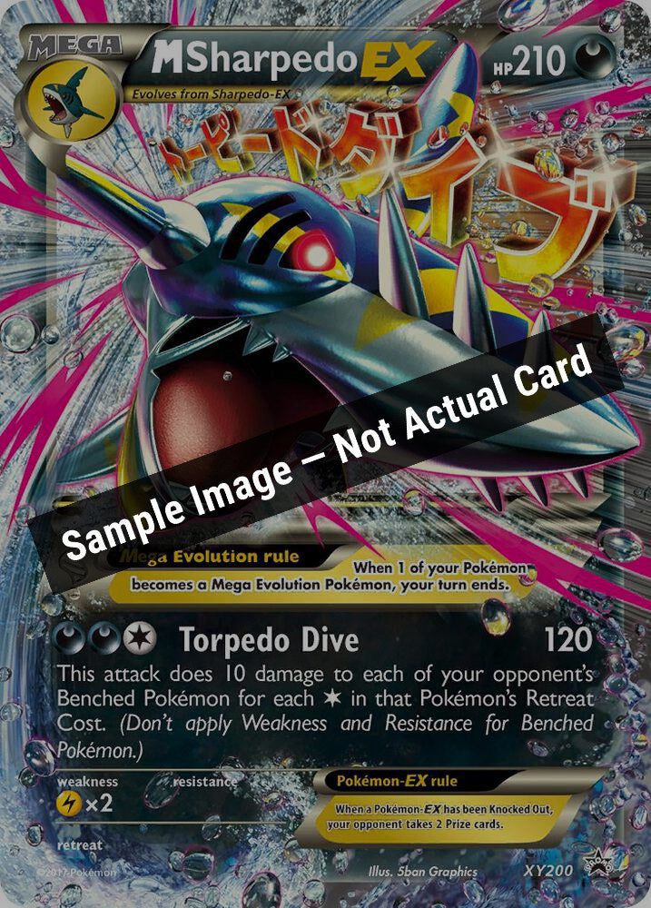 Pokemon,XY Promos,M Sharpedo EX - XY200,Holofoil,Lightly Played — Sample Image, Not Actual Card