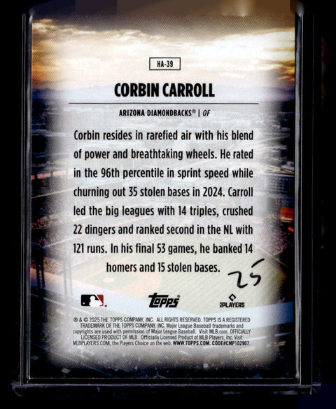 2025 Topps #HA-39 Corbin Carroll Home Field Advantage