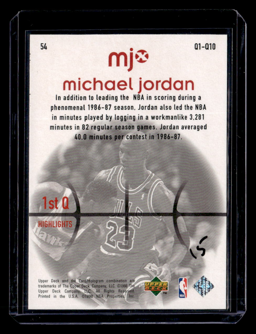 1998 Upper Deck MJx #54 Michael Jordan