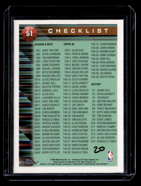 1997-98 Topps Chrome #51 Chicago Bulls 1996-97 NBA Champions