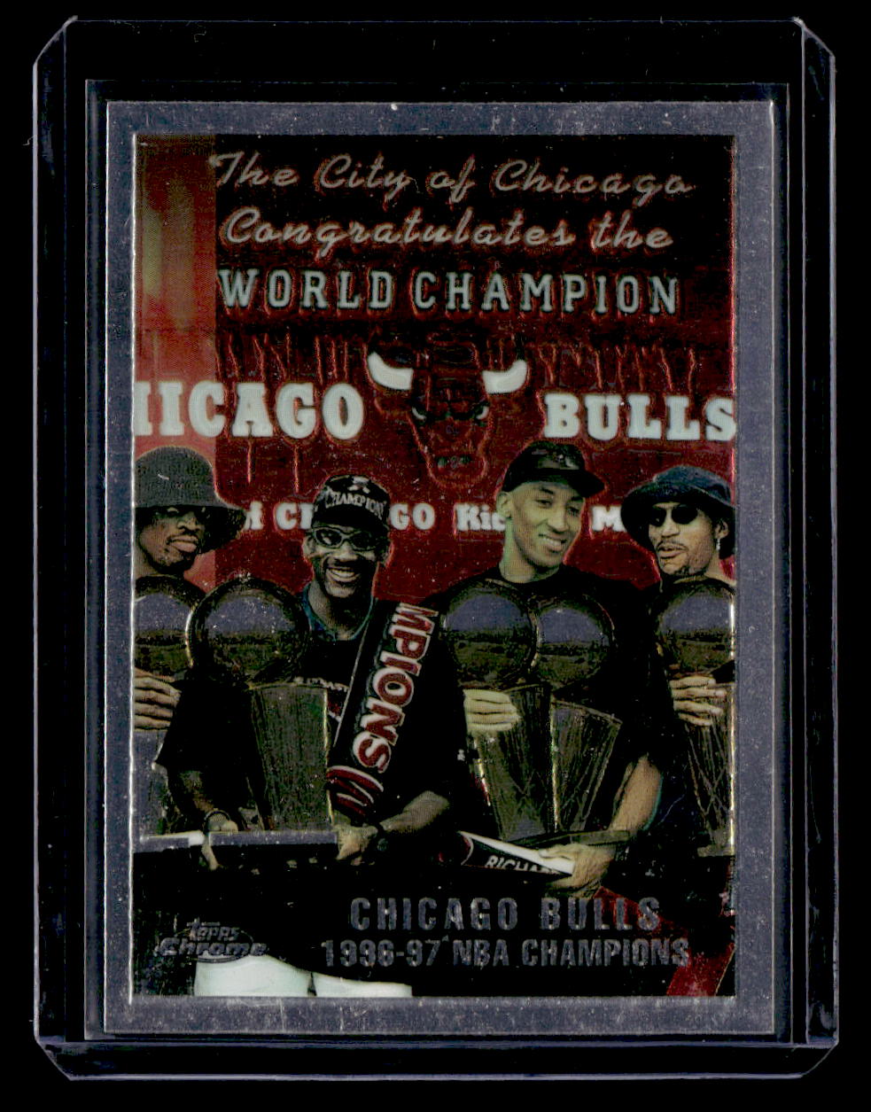 1997-98 Topps Chrome #51 Chicago Bulls 1996-97 NBA Champions