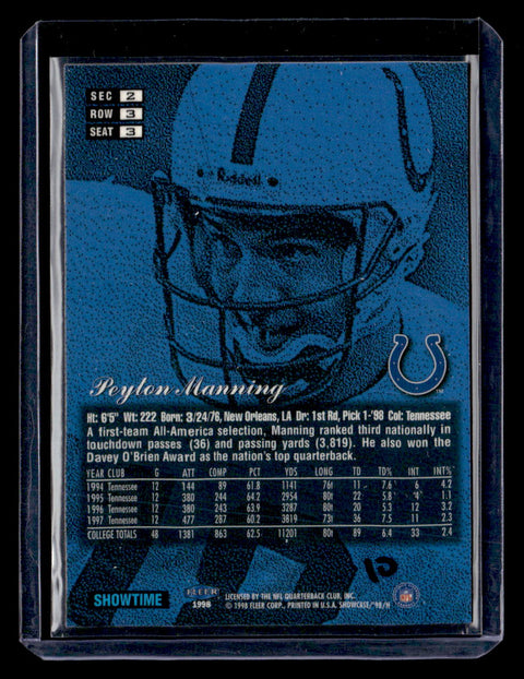 1998 Flair Showcase #3 Peyton Manning Row 3