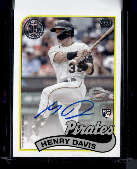 2024 Topps #89BA2-HD Henry Davis 1989 Topps Autograph