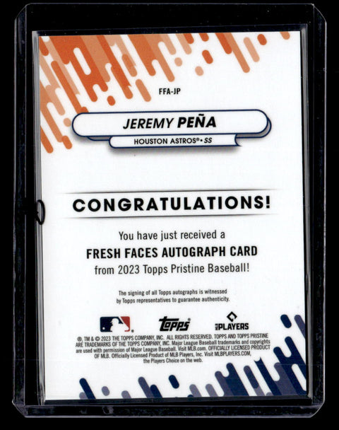 2023 Topps Platinum #FFA-JP Jeremy Pena Fresh Face Autographs