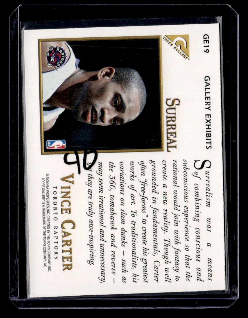 2000 Topps Gallery #GE19 Vince Carter Surreal