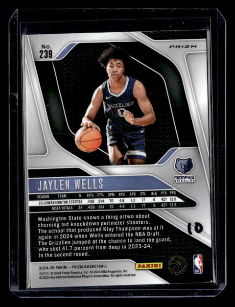 2024-25 Panini Prizm #239 Jaylen Wells Silver