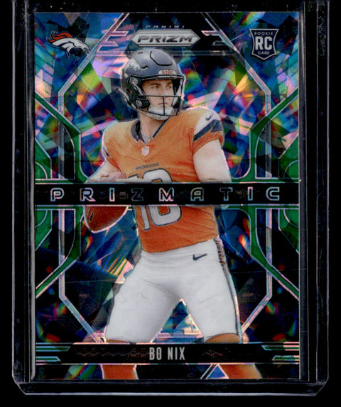 2024 Panini Prizm #11 Bo Nix Cracked Ice Prizmatic