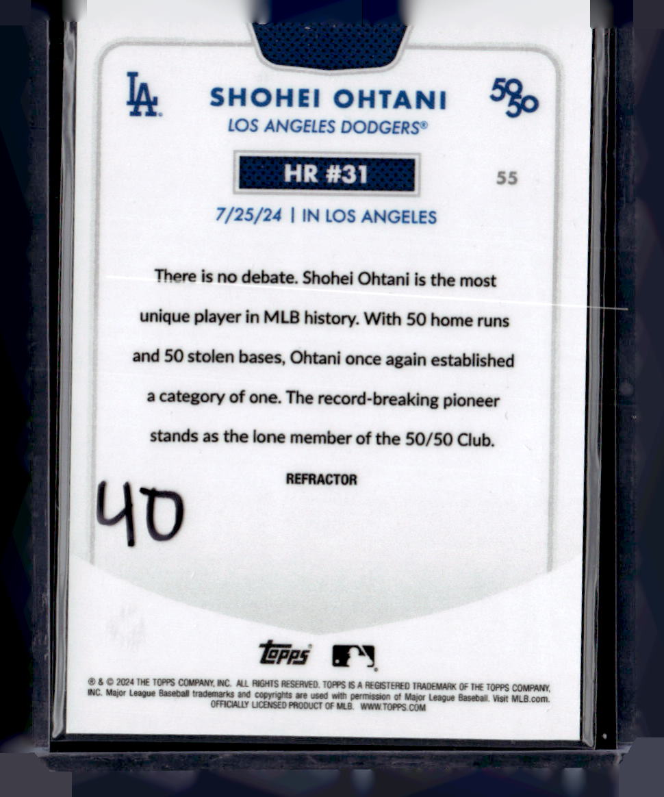 2024 Topps 50/50: Shohei Ohtani #55 Shohei Ohtani Chrome Refractor