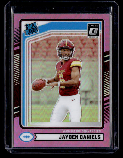 2024 Donruss #389 Jayden Daniels Optic Rated Rookies Preview Pink