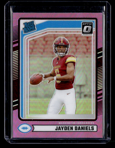 2024 Donruss #389 Jayden Daniels Optic Rated Rookies Preview Pink