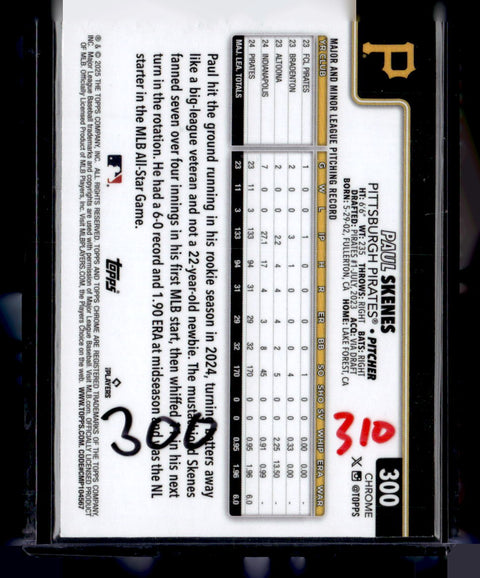 2025 Topps Chrome #300 Paul Skenes Lightboard Logo