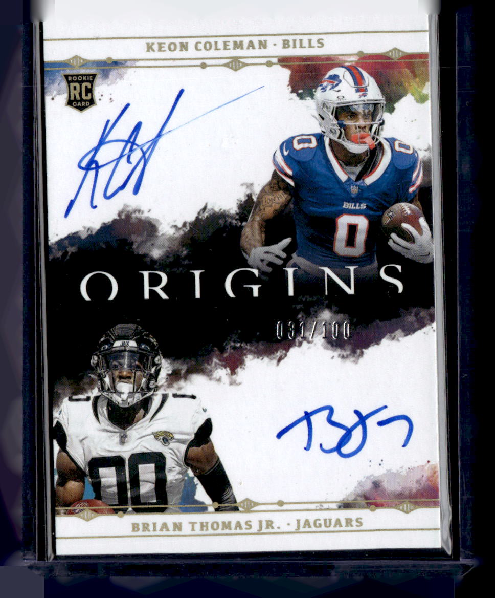 2024 Panini Origins #DA-4 Keon Coleman / Brian Thompson Jr. Dual Auto #/100