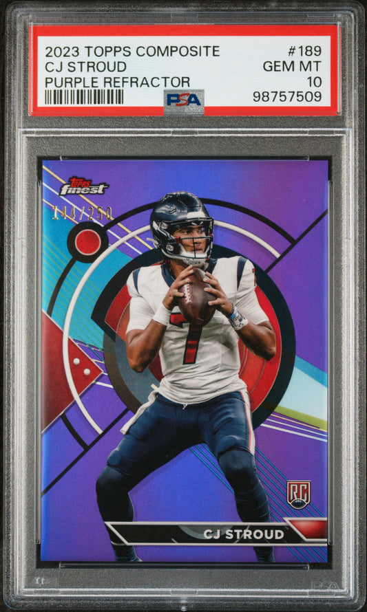 2023 Topps Composite #189 Cj Stroud Purple Refractor PSA 10 98757509