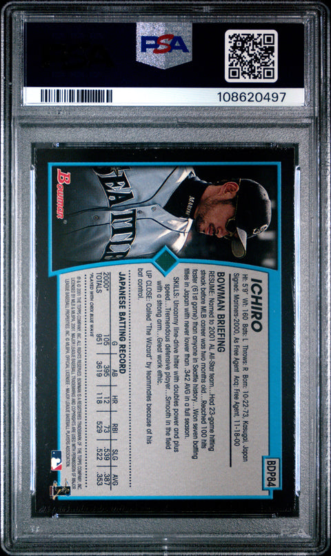 2001 Bowman Draft Picks #84 Ichiro Suzuki Draft Picks PSA 9 108620497