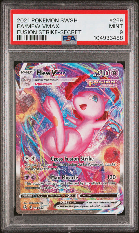 2021 Pokemon Sword & Shield Fusion Strike Fa/Mew Vmax #269 PSA 9