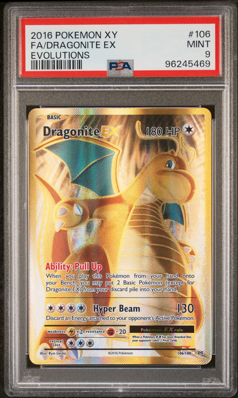 2016 Pokemon Xy Evolutions Fa/Dragonite Ex #106 PSA 9