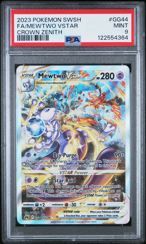 2023 Pokemon Sword And Shield Crown Zenith Fa/Mewtwo Vstar #GG44 PSA 9
