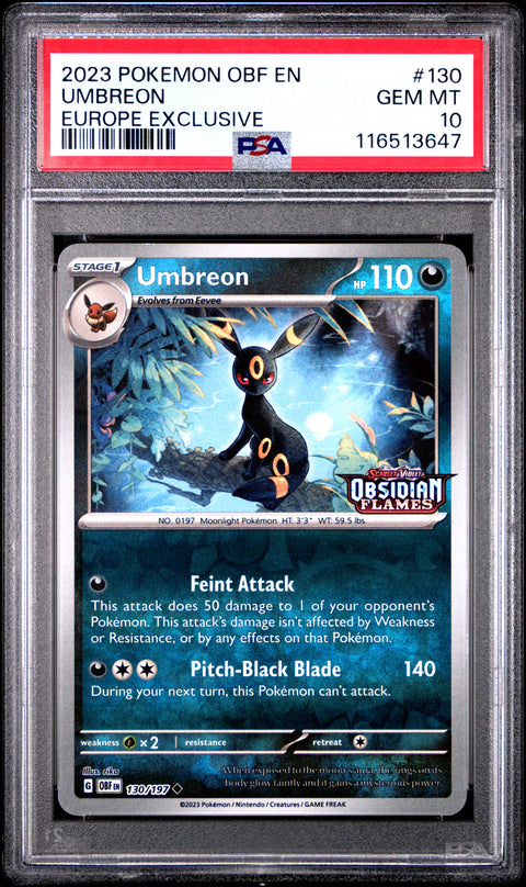 2023 Pokemon Obf En-Obsidian Flames Umbreon #130 PSA 10