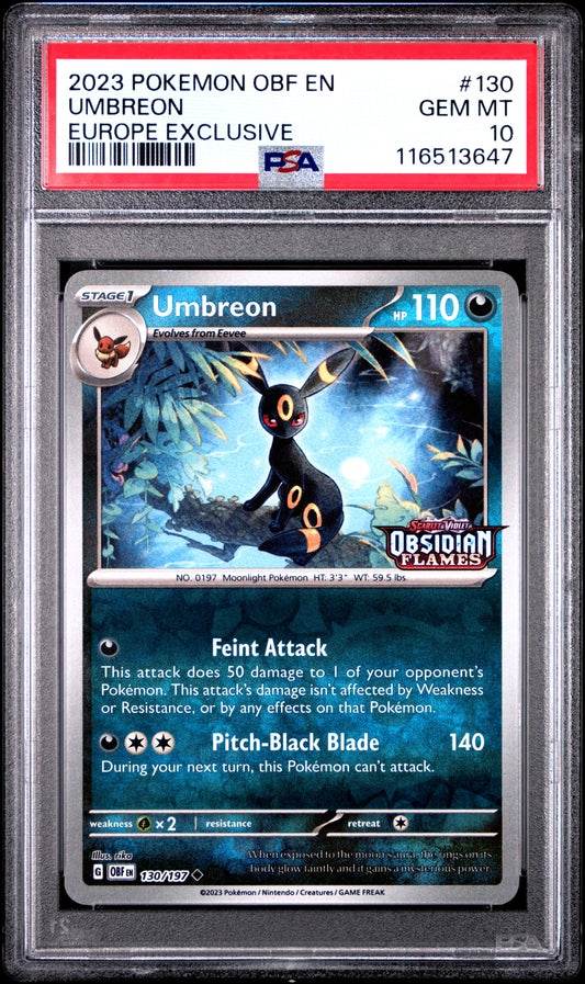 2023 Pokemon Obf En-Obsidian Flames Umbreon #130 PSA 10
