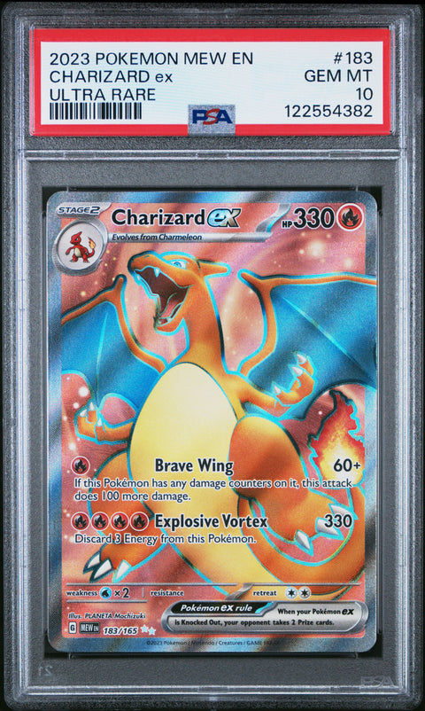 2023 Pokemon Mew En-151 Charizard Ex #183 PSA 10