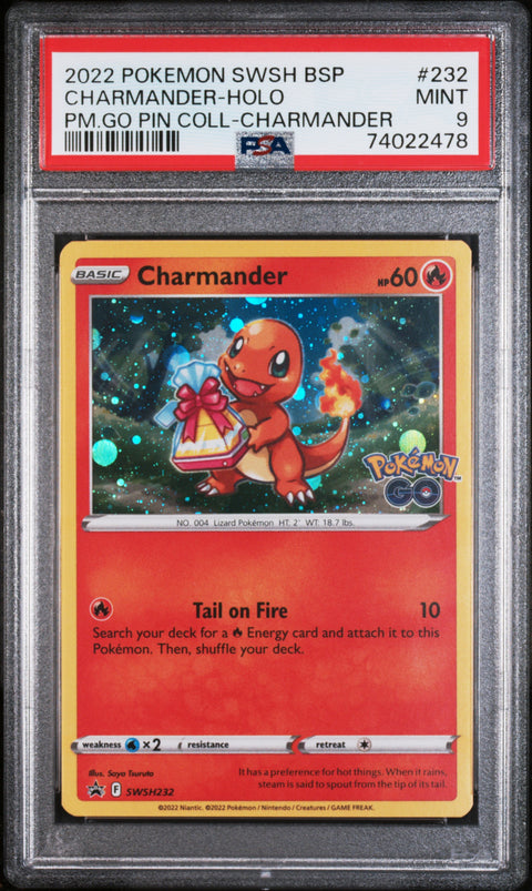 2022 Pokemon Swsh Black Star Promo Charmander-Holo #232 PSA 9