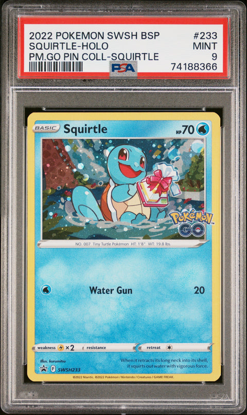 2022 Pokemon Swsh Black Star Promo Squirtle-Holo #233 PSA 9